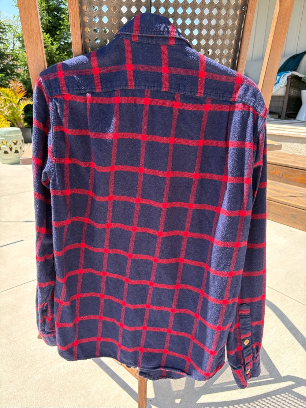 J Crew Mercantile Navy & Red Plaid Button-Up Shirt-100% cotton - Picture 3 of 6